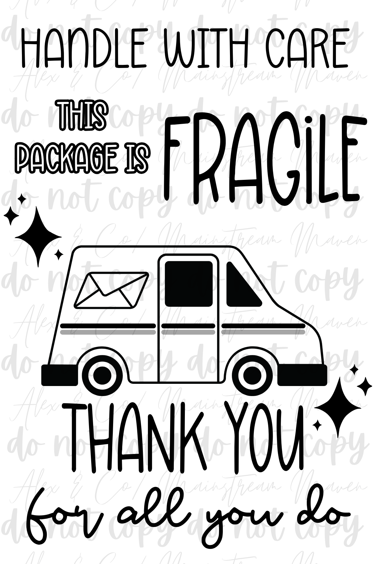 DIGITAL 4x6 Fragile Thermal Label