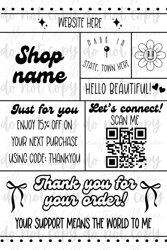 4x6 Thank You / Social Label