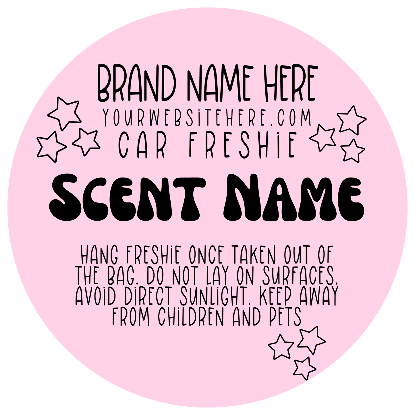 PINK Physical 3 Inch Freshie Labels