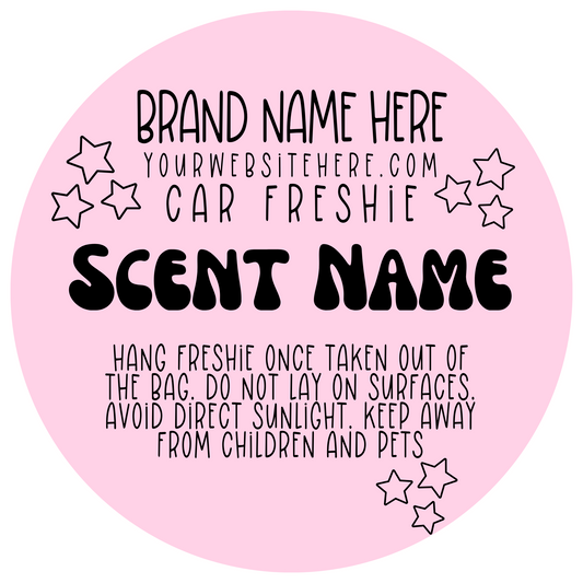 PINK Physical 3 Inch Freshie Labels