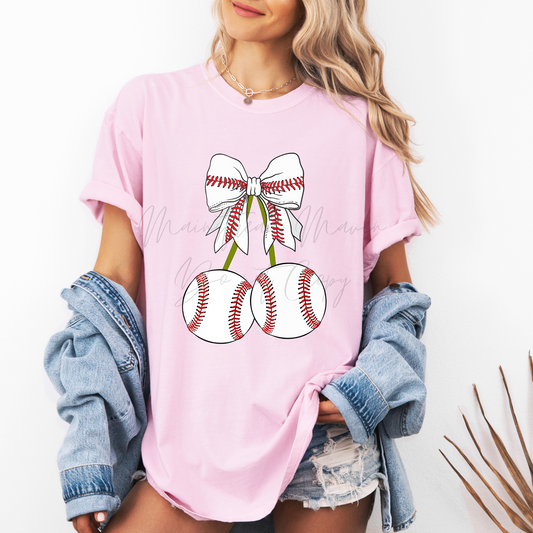 Baseball Coquette Cherry PNG