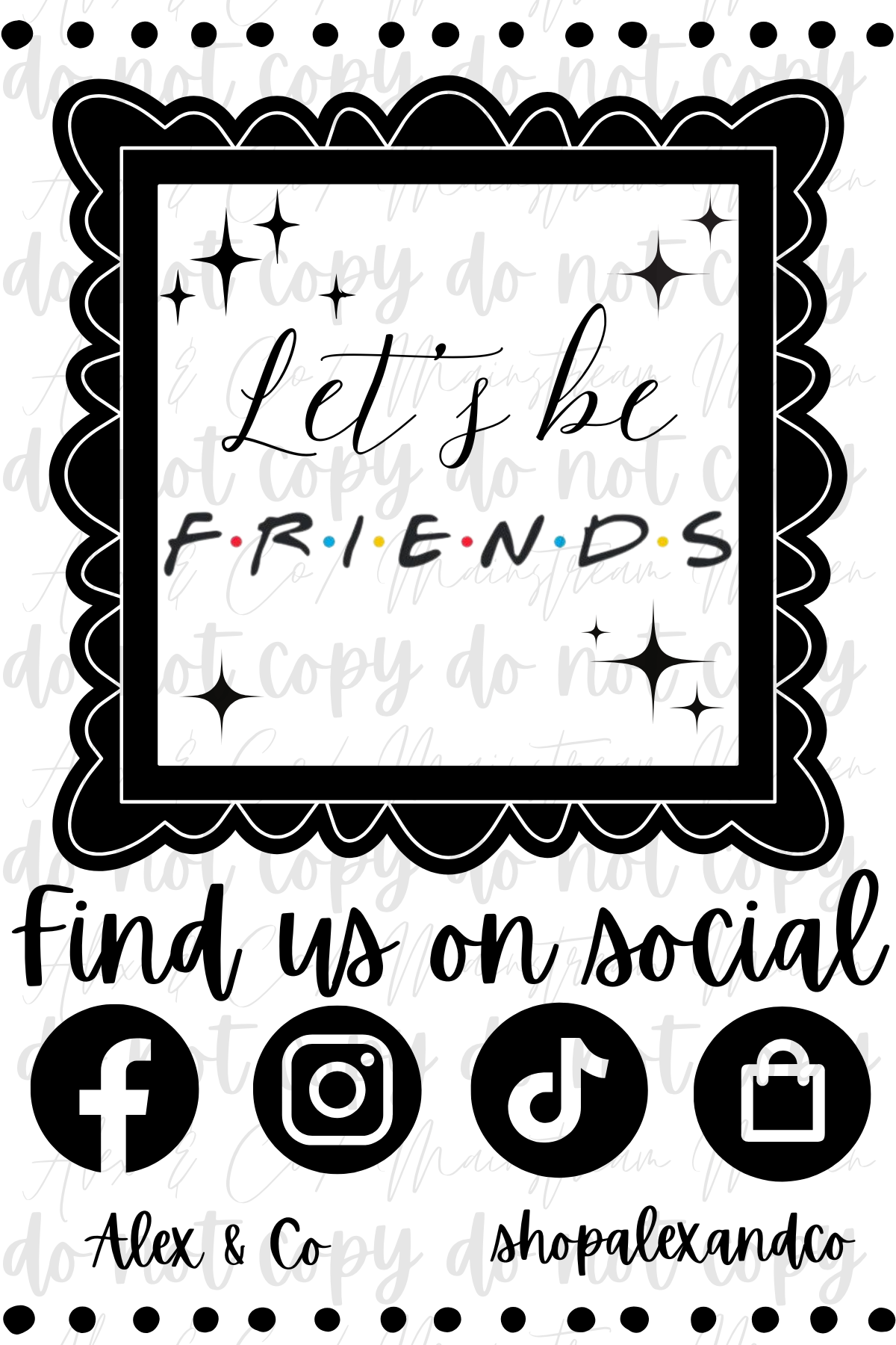 4x6 Let’s Be Friends Label